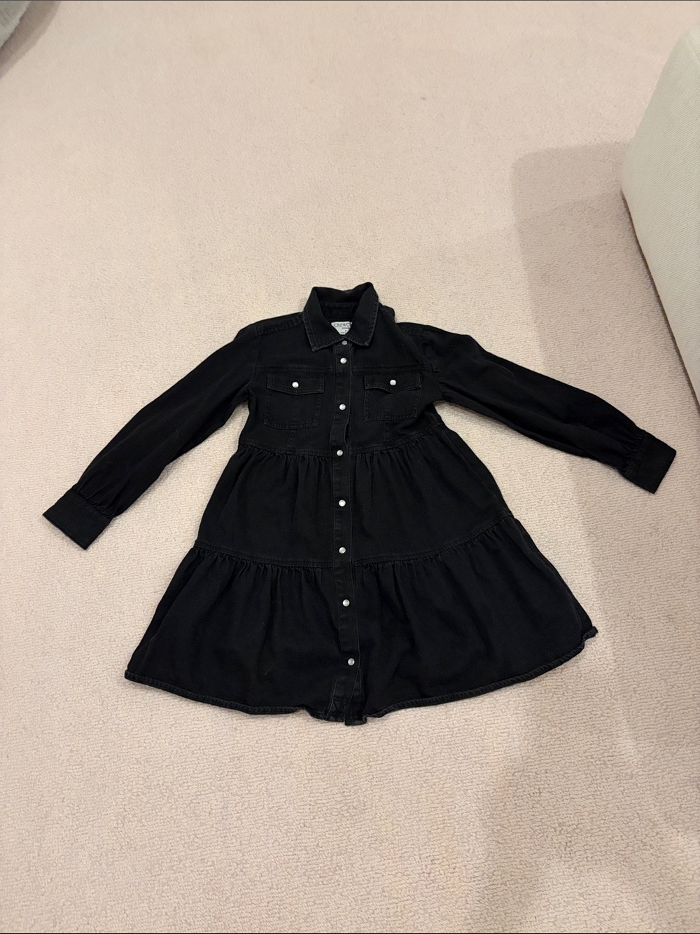 Crewcuts Black Tiered Button-Front Dress